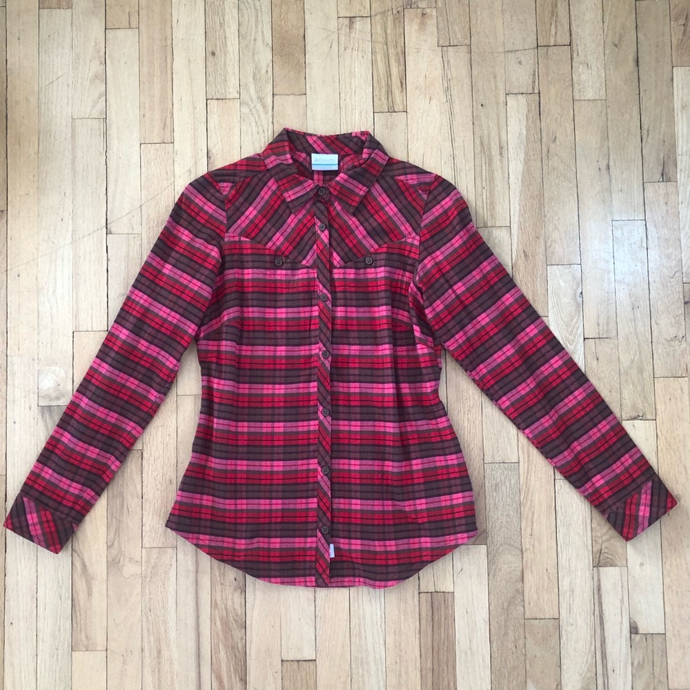 Columbia Women’s Pink Red Flannel size XS